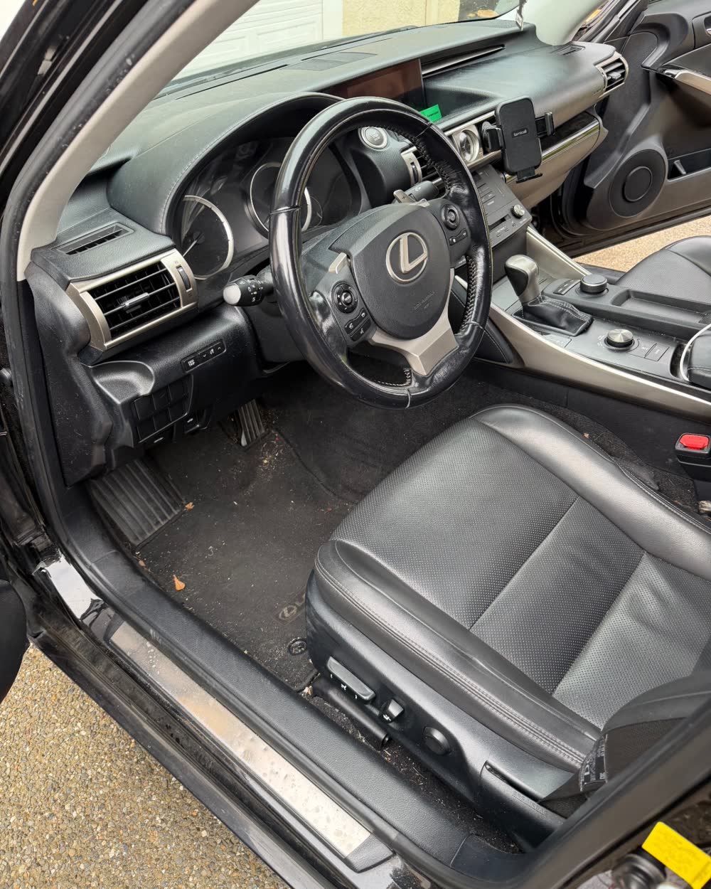 Before: Interior deep clean — driver footwell — mobile car detailing in Roseville, CA