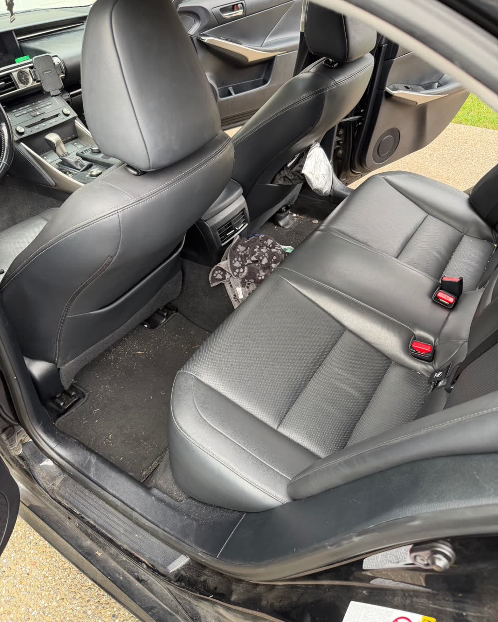 Before: Interior deep clean — rear seats & floor — mobile car detailing in Roseville, CA